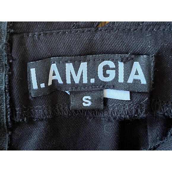 I.AM.GIA Black Whale Tail Denim Jogger Pants Trousers Women's Size Small - Picture 4 of 12